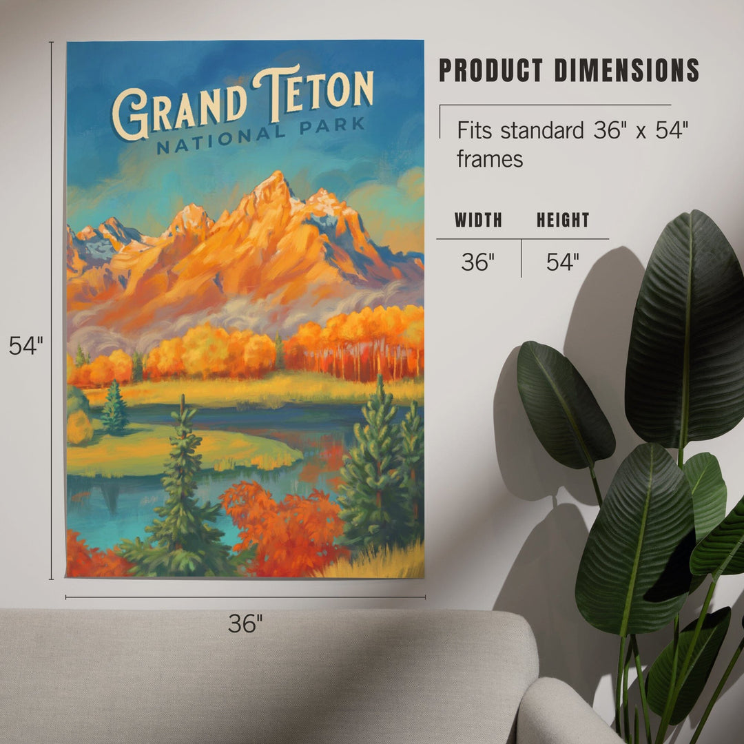 Grand Teton National Park, Wyoming, Oil Painting, Art & Giclee Prints - Lantern Press