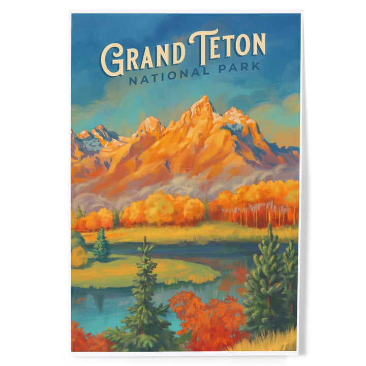 Grand Teton National Park, Wyoming, Oil Painting, Art & Giclee Prints - Lantern Press