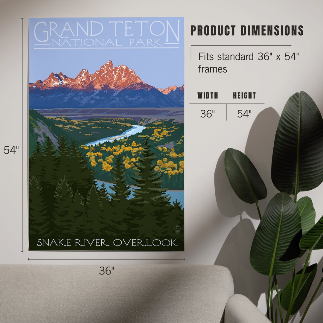 Grand Teton National Park, Wyoming, Snake River Overlook, Art & Giclee Prints Art Lantern Press 