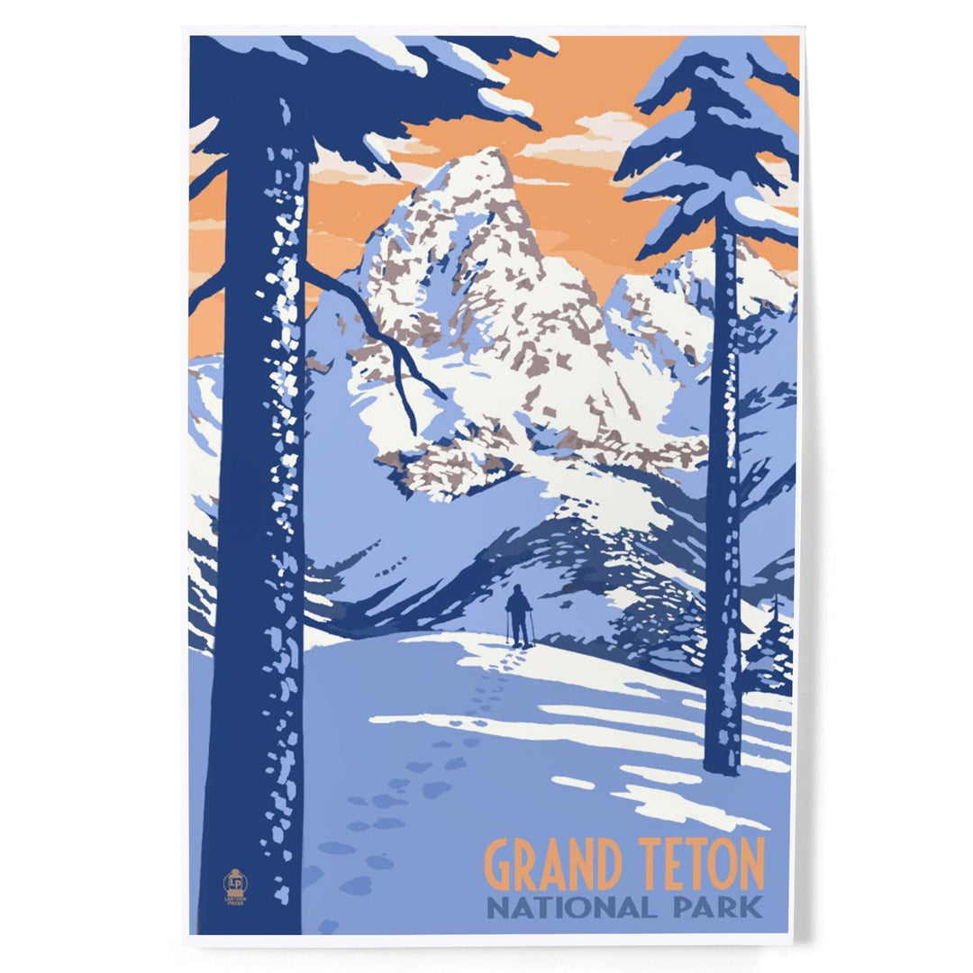 Grand Teton National Park, Wyoming, Winter Scene, Art & Giclee Prints - Lantern Press