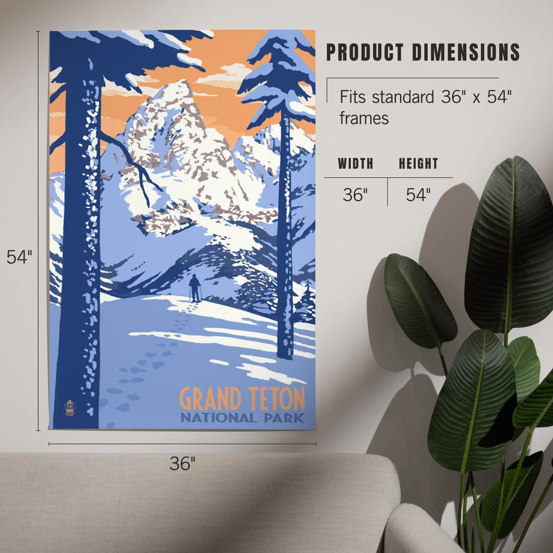 Grand Teton National Park, Wyoming, Winter Scene, Art & Giclee Prints - Lantern Press