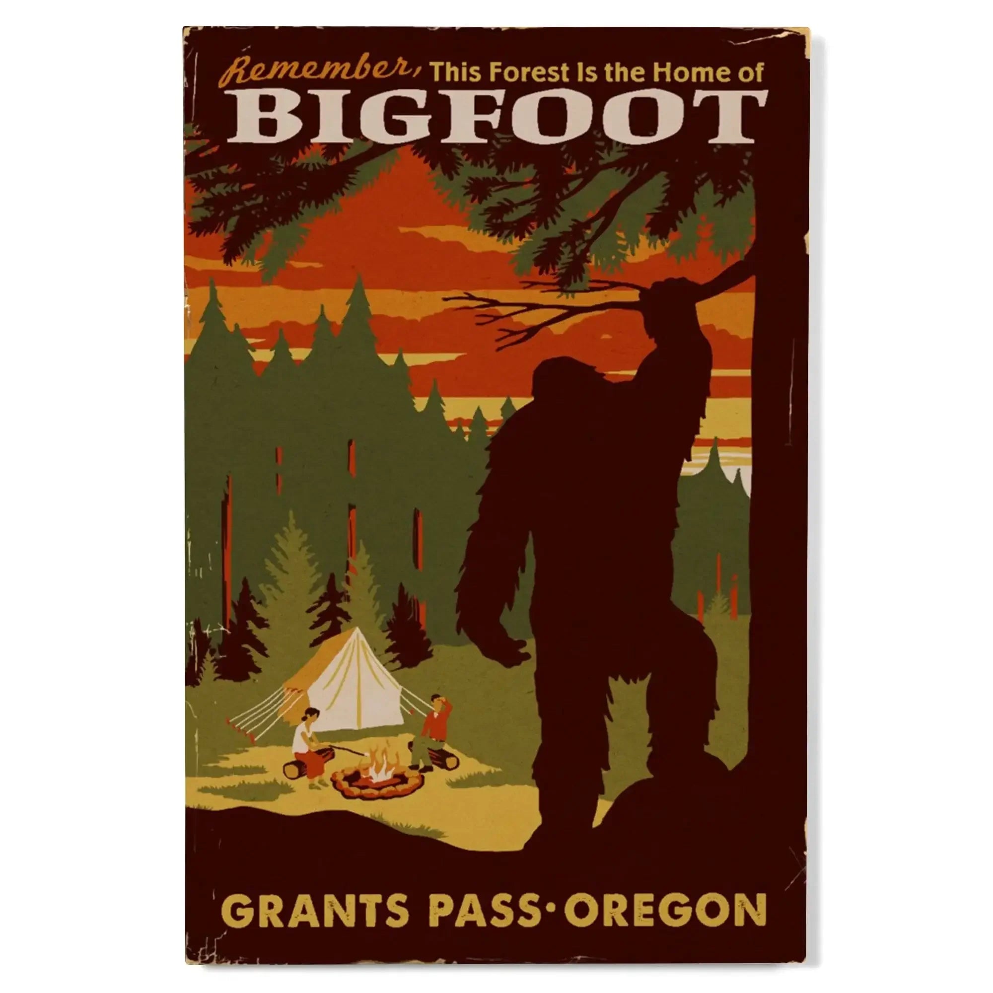 【ラストGW特価】空山基★アートブック★限定入場ステッカー★リーフレット★カード Grants Pass, Oregon, Home of Bigfoot, Lantern Press Artwork wood
