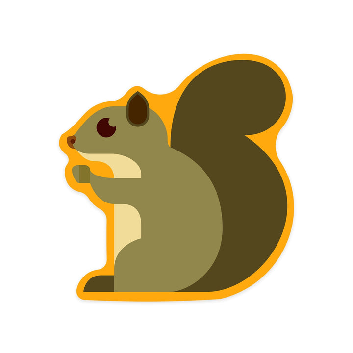 Gray Squirrel, Geometric, Contour, Lantern Press Artwork, Vinyl Sticker - Lantern Press
