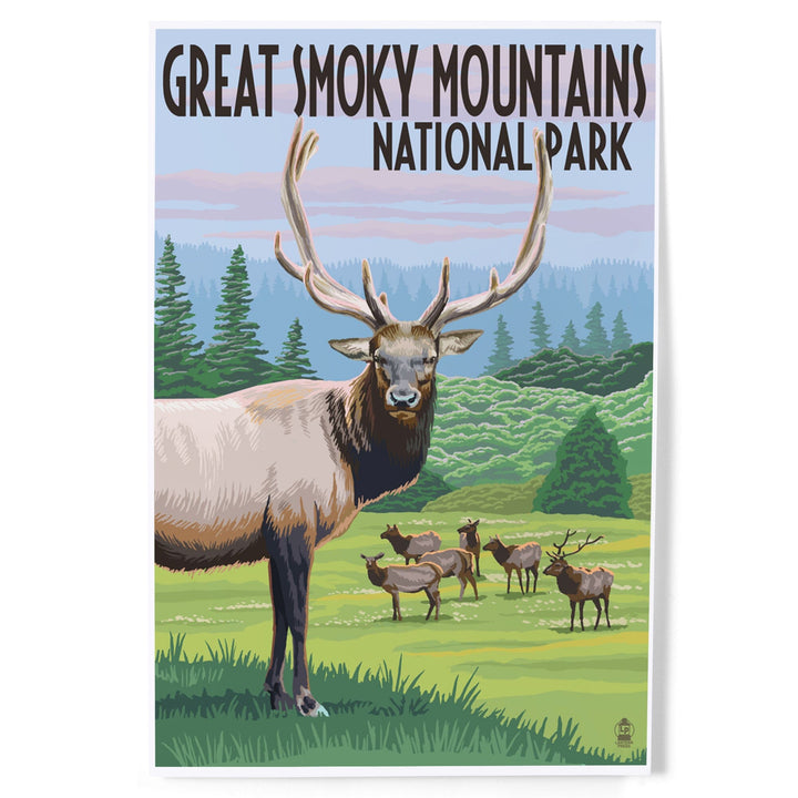 Great Smoky Mountains National Park, Elk Herd, Art & Giclee Prints - Lantern Press