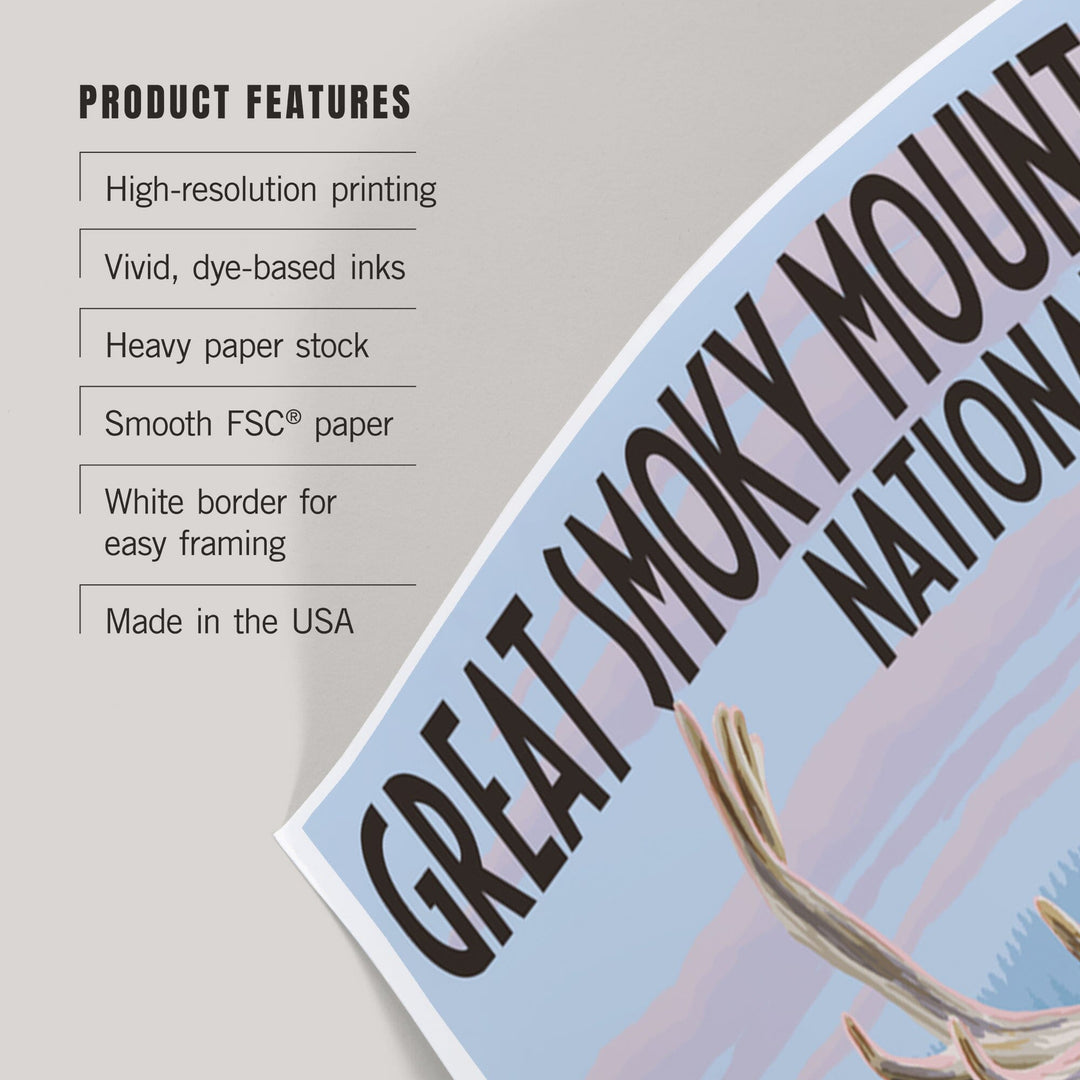 Great Smoky Mountains National Park, Elk Herd, Art & Giclee Prints - Lantern Press
