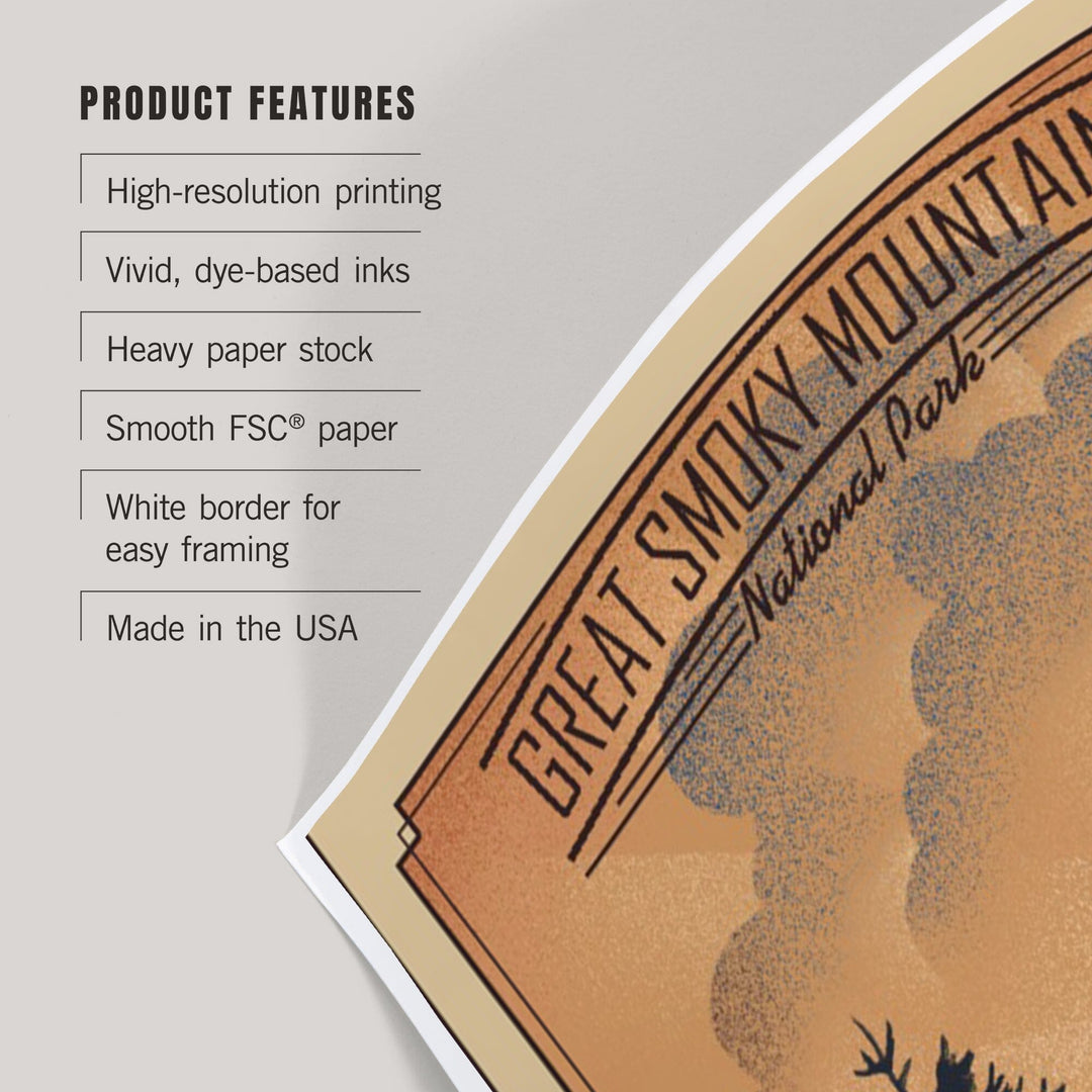 Great Smoky Mountains National Park, Lithograph National Park Series, Art & Giclee Prints - Lantern Press