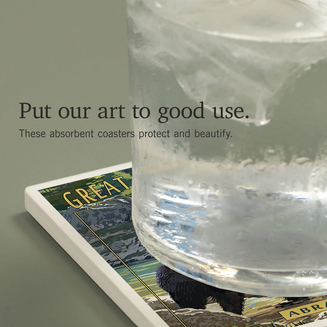 Great Smoky Mountains National Park, Tennessee, Abrams Falls, Coasters Coasters Lantern Press