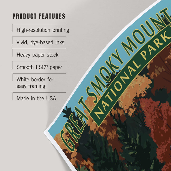 Great Smoky Mountains National Park, Tennessee, Cades Cove and John Oliver Cabin Press, Art & Giclee Prints - Lantern Press