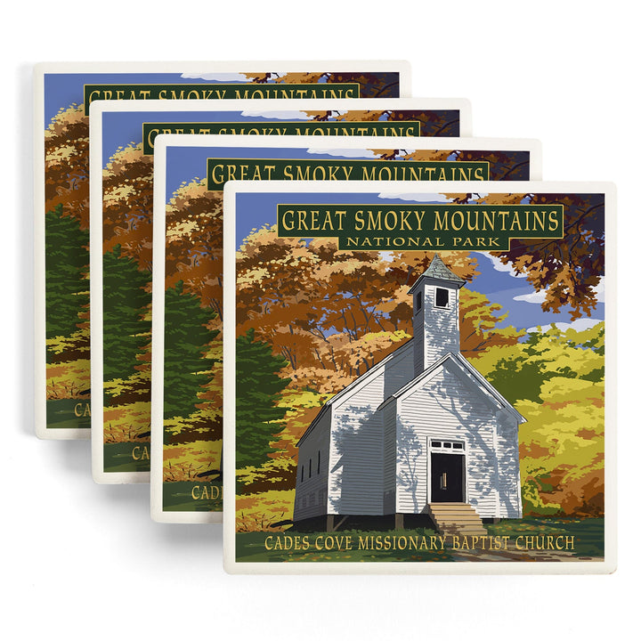 Great Smoky Mountains National Park, Tennessee, Cades Cove Baptist Church Press, Coasters Coasters Lantern Press
