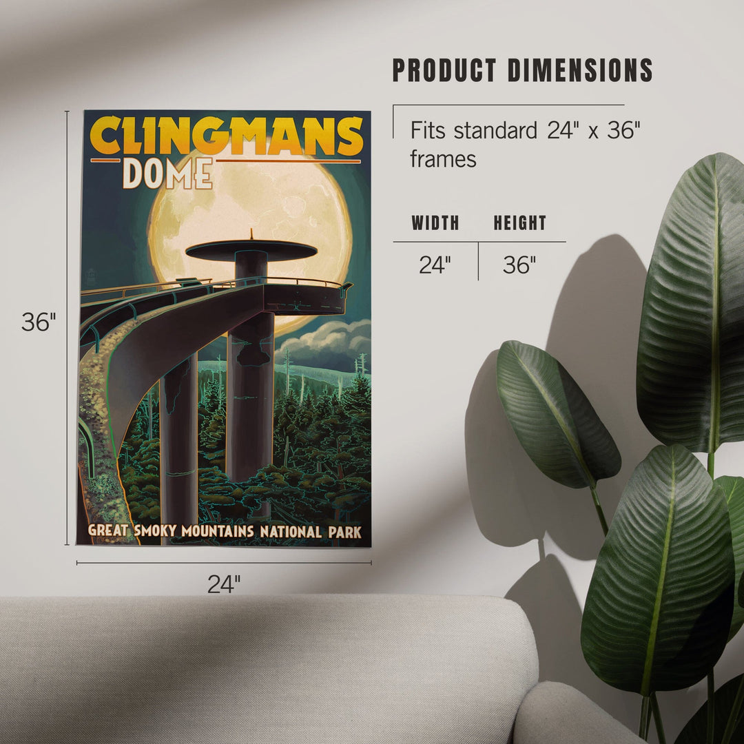 Great Smoky Mountains National Park, Tennessee, Clingmans Dome and Moon, Art & Giclee Prints - Lantern Press