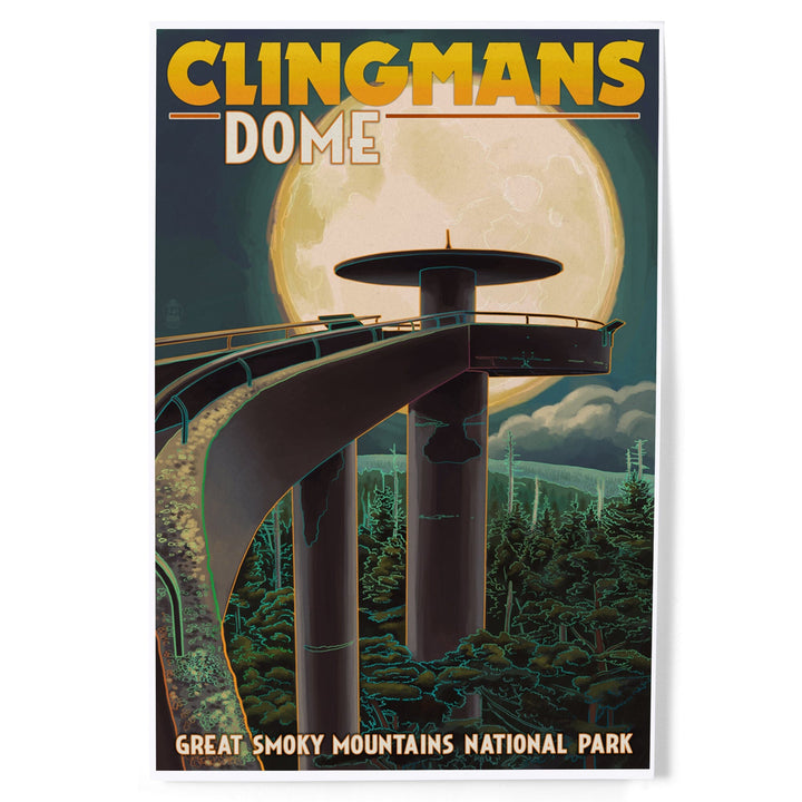 Great Smoky Mountains National Park, Tennessee, Clingmans Dome and Moon, Art & Giclee Prints - Lantern Press