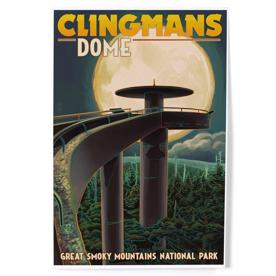 Great Smoky Mountains National Park, Tennessee, Clingmans Dome and Moon, Art & Giclee Prints - Lantern Press