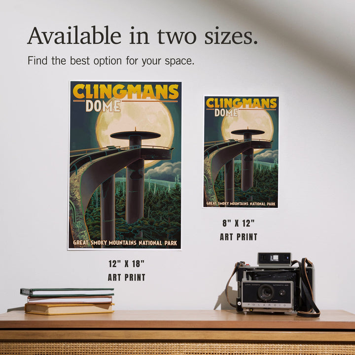Great Smoky Mountains National Park, Tennessee, Clingmans Dome and Moon, Art & Giclee Prints - Lantern Press