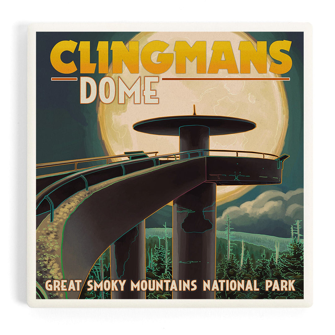 Great Smoky Mountains National Park, Tennessee, Clingmans Dome and Moon, Coasters Coasters Lantern Press