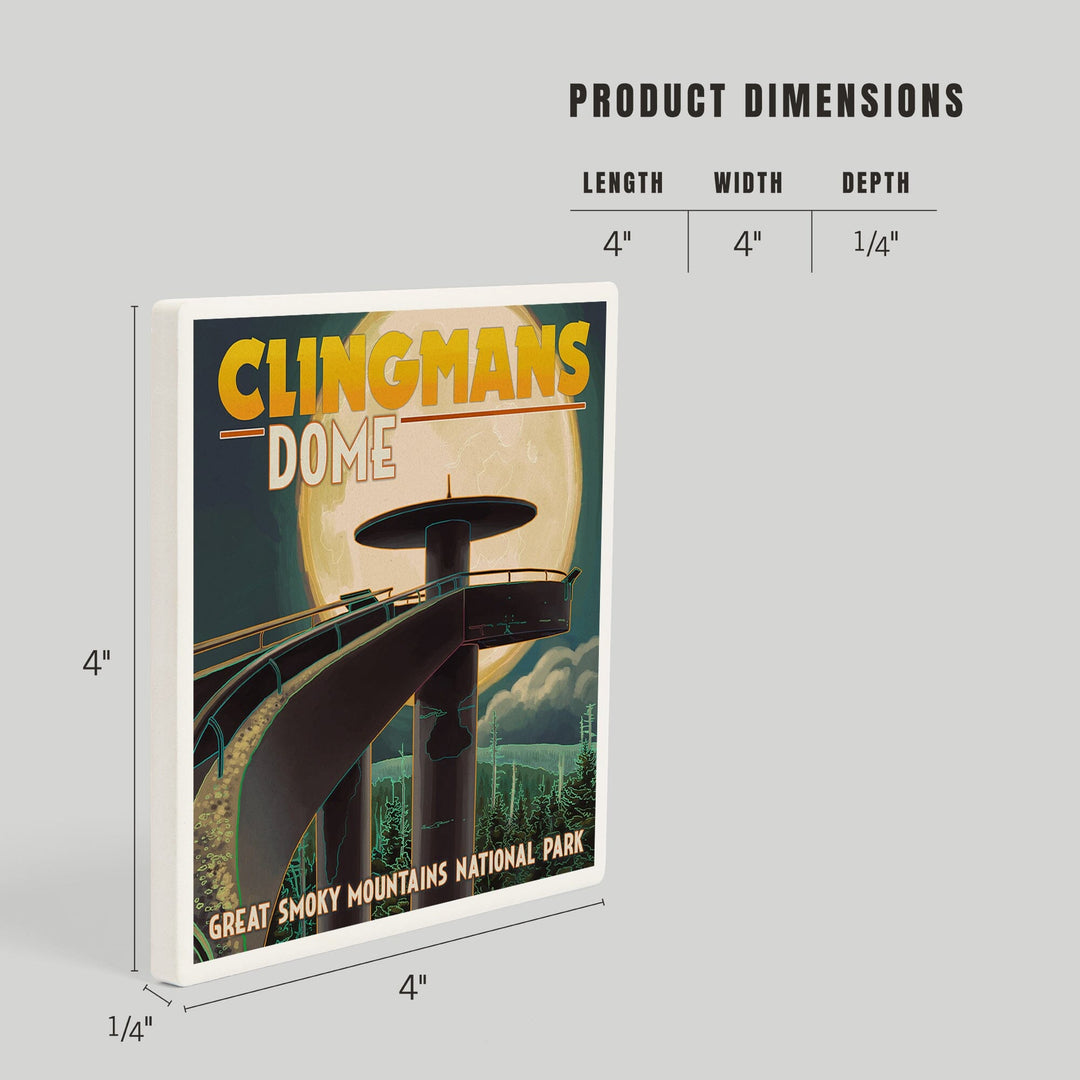 Great Smoky Mountains National Park, Tennessee, Clingmans Dome and Moon, Coasters Coasters Lantern Press