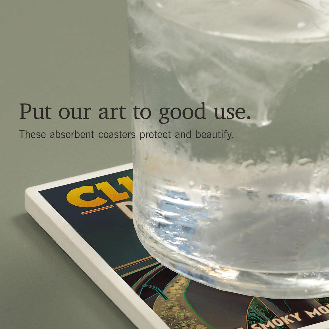 Great Smoky Mountains National Park, Tennessee, Clingmans Dome and Moon, Coasters Coasters Lantern Press