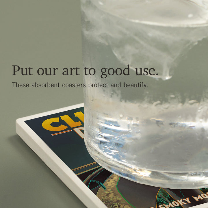 Great Smoky Mountains National Park, Tennessee, Clingmans Dome and Moon, Coasters Coasters Lantern Press