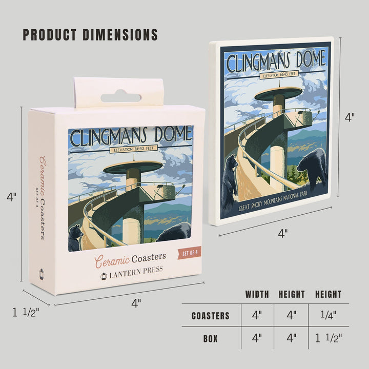 Great Smoky Mountains National Park, Tennessee, Clingmans Dome, Coasters Coasters Lantern Press