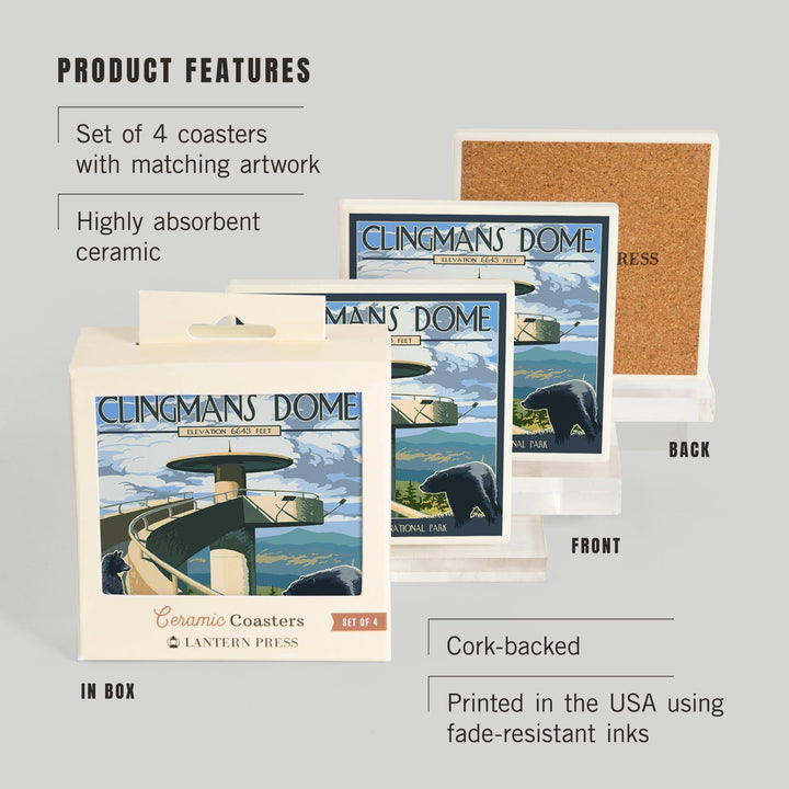 Great Smoky Mountains National Park, Tennessee, Clingmans Dome, Coasters Coasters Lantern Press