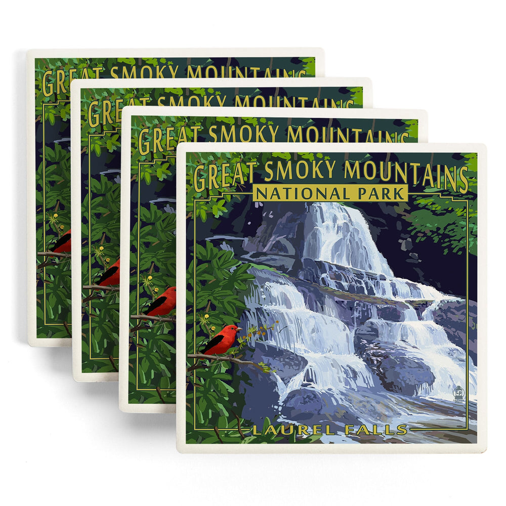 Great Smoky Mountains National Park, Tennessee, Laurel Falls, Coasters Coasters Lantern Press