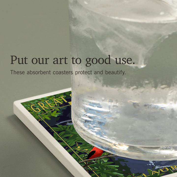 Great Smoky Mountains National Park, Tennessee, Laurel Falls, Coasters Coasters Lantern Press