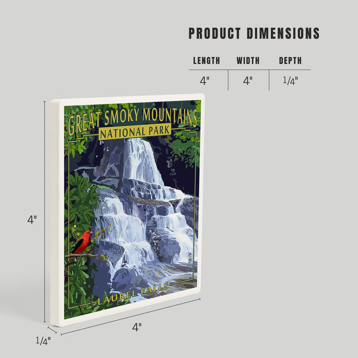 Great Smoky Mountains National Park, Tennessee, Laurel Falls, Coasters Coasters Lantern Press