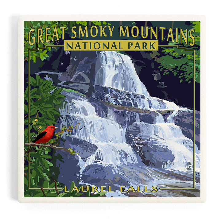 Great Smoky Mountains National Park, Tennessee, Laurel Falls, Coasters Coasters Lantern Press