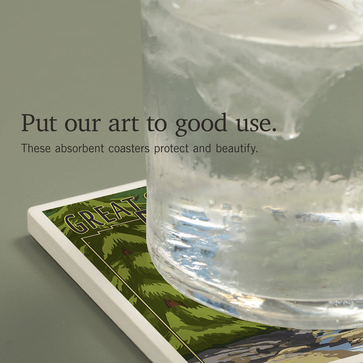 Great Smoky Mountains National Park, Tennessee, Leconte Creek and Bear Family Press, Coasters Coasters Lantern Press