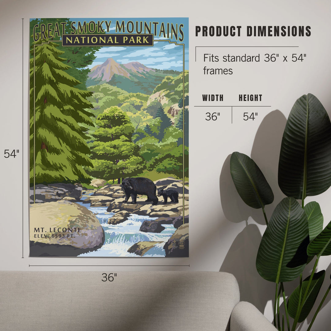 Great Smoky Mountains National Park, Tennessee, Leconte Creek and Mt. Leconte Press, Art & Giclee Prints Art Lantern Press 