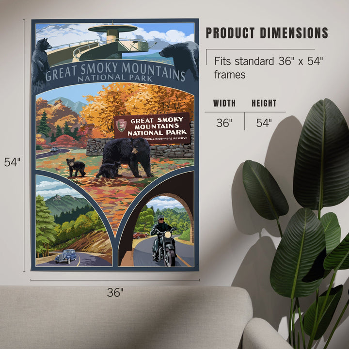 Great Smoky Mountains National Park, Tennessee, Montage, Art & Giclee Prints - Lantern Press