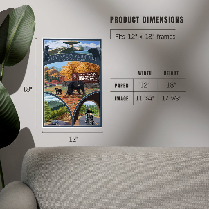 Great Smoky Mountains National Park, Tennessee, Montage, Art & Giclee Prints - Lantern Press