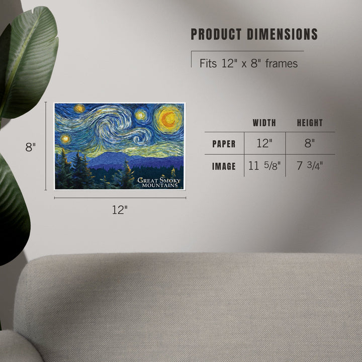 Great Smoky Mountains, Starry Night, Art & Giclee Prints - Lantern Press
