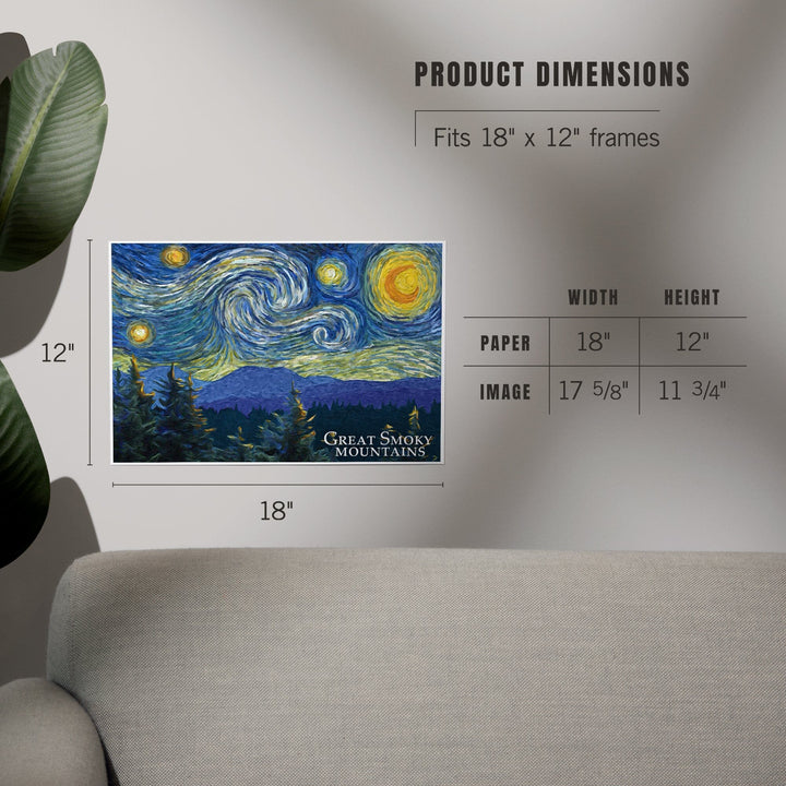 Great Smoky Mountains, Starry Night, Art & Giclee Prints - Lantern Press