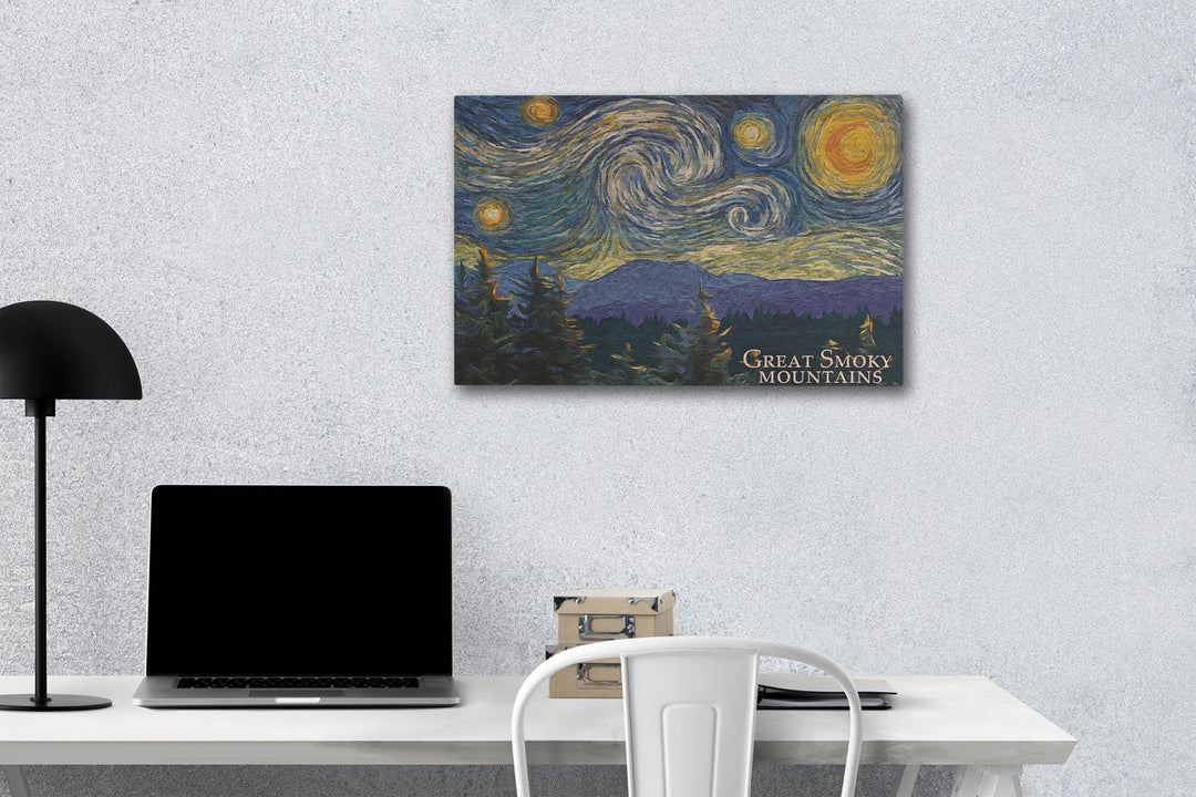 Great Smoky Mountains, Starry Night, Lantern Press Artwork, Wood Signs and Postcards - Lantern Press