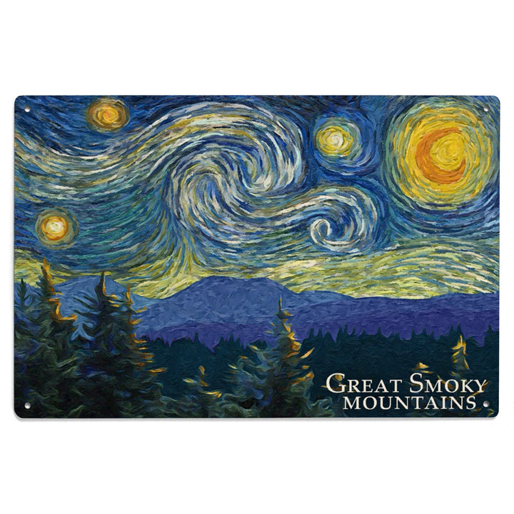 Great Smoky Mountains, Starry Night, Lantern Press Artwork, Wood Signs and Postcards - Lantern Press