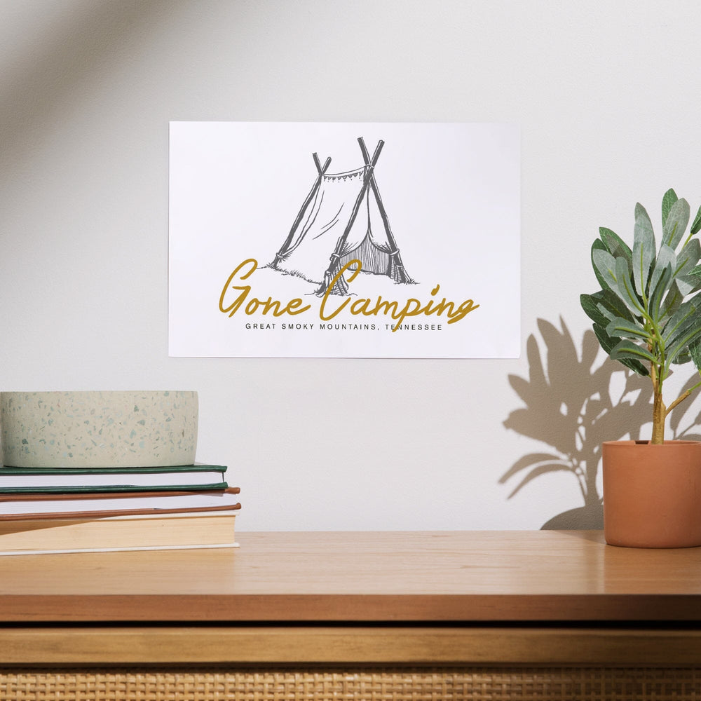 Great Smoky Mountains, Tennessee, Gone Camping, Tent, Art & Giclee Prints - Lantern Press