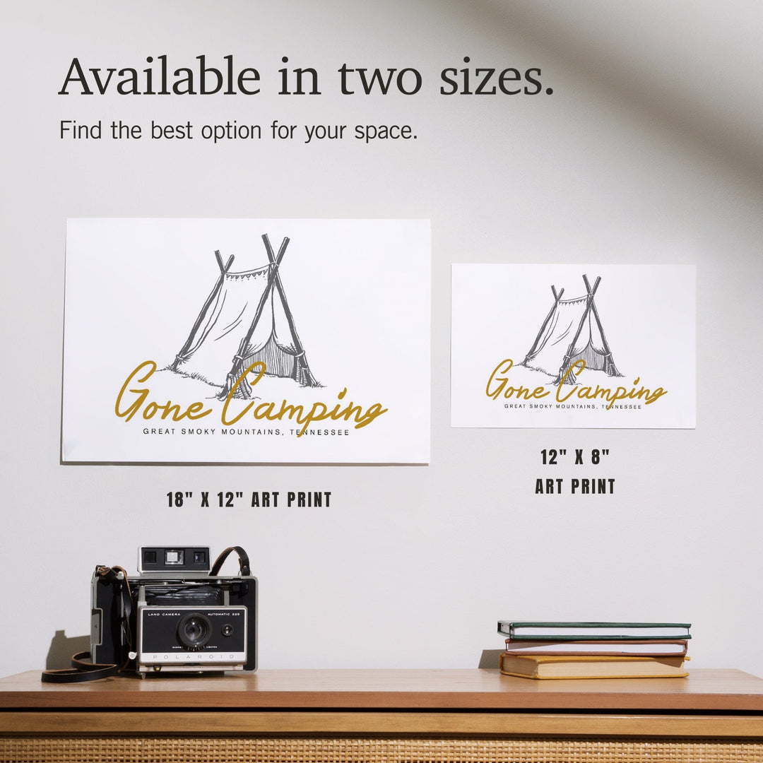 Great Smoky Mountains, Tennessee, Gone Camping, Tent, Art & Giclee Prints - Lantern Press