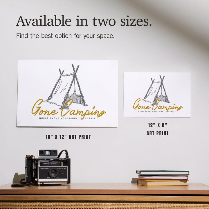 Great Smoky Mountains, Tennessee, Gone Camping, Tent, Art & Giclee Prints - Lantern Press