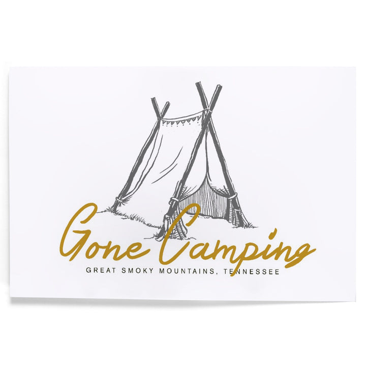 Great Smoky Mountains, Tennessee, Gone Camping, Tent, Art & Giclee Prints - Lantern Press