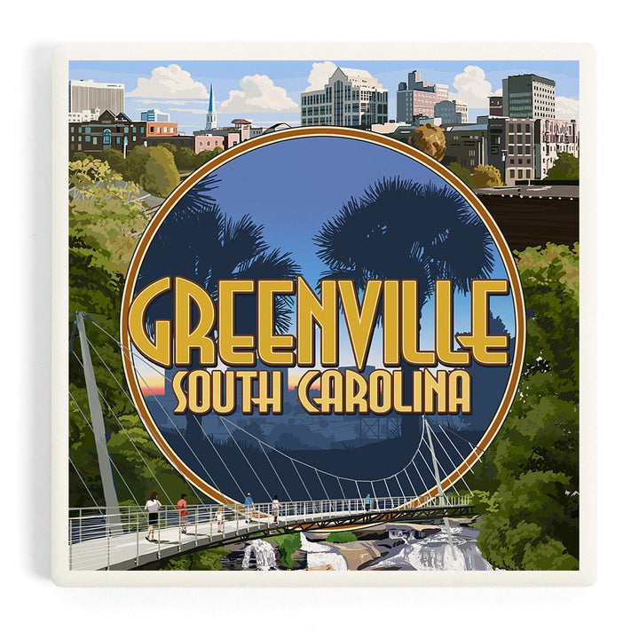 Greenville, South Carolina, Montage, Coasters Coasters Lantern Press
