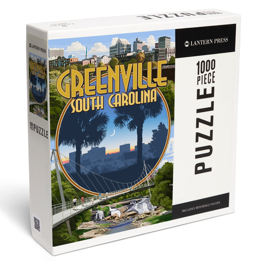 Greenville, South Carolina, Montage, Jigsaw Puzzle Puzzle Lantern Press