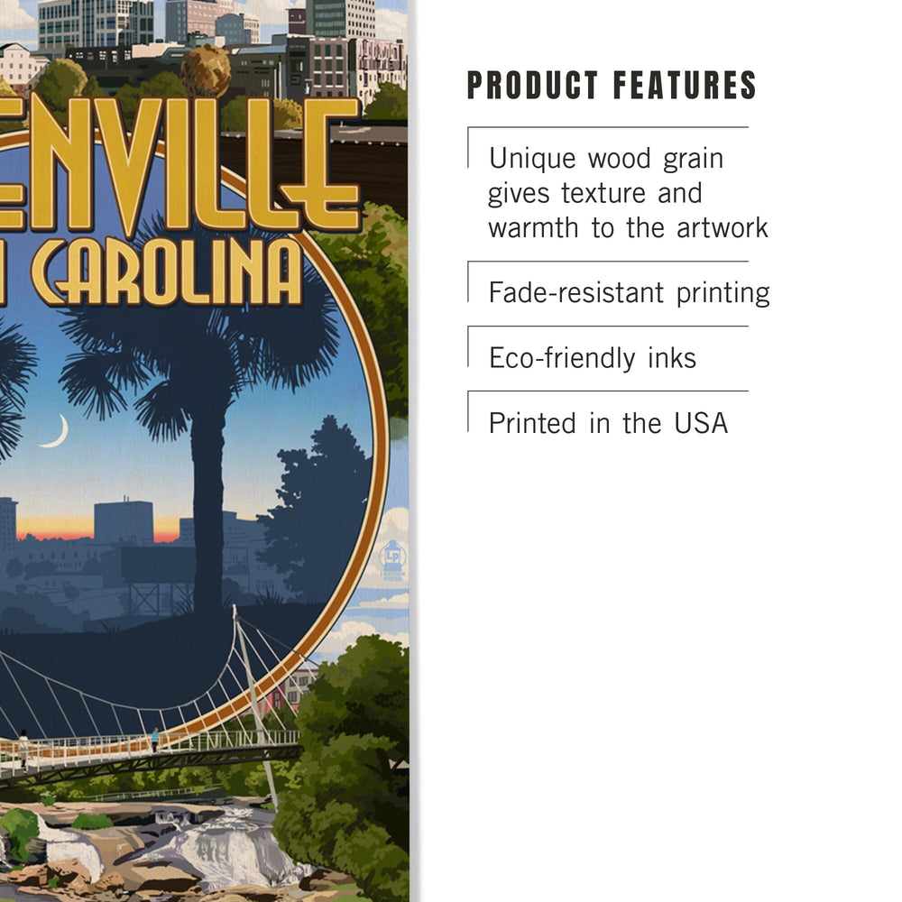 Greenville, South Carolina, Montage, Lantern Press Poster, Wood Signs and Postcards - Lantern Press