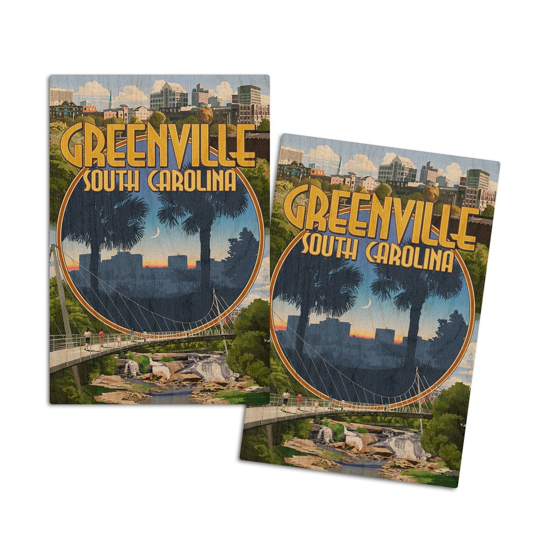 Greenville, South Carolina, Montage, Lantern Press Poster, Wood Signs and Postcards - Lantern Press