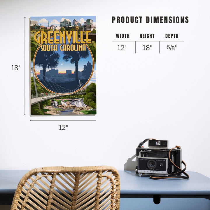 Greenville, South Carolina, Montage, Lantern Press Poster, Wood Signs and Postcards - Lantern Press