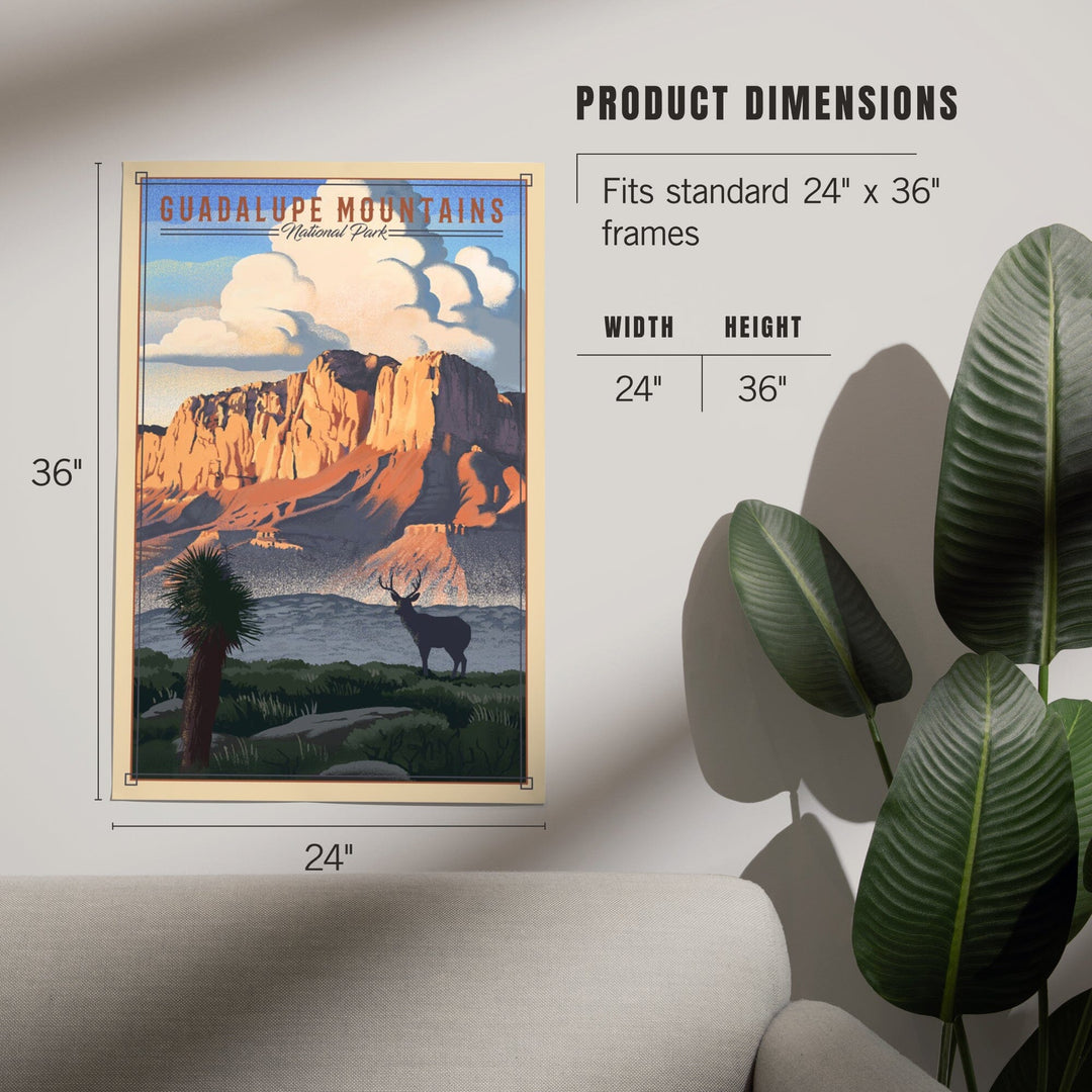 Guadalupe Mountains National Park, Texas, Lithograph National Park Series, Art & Giclee Prints - Lantern Press