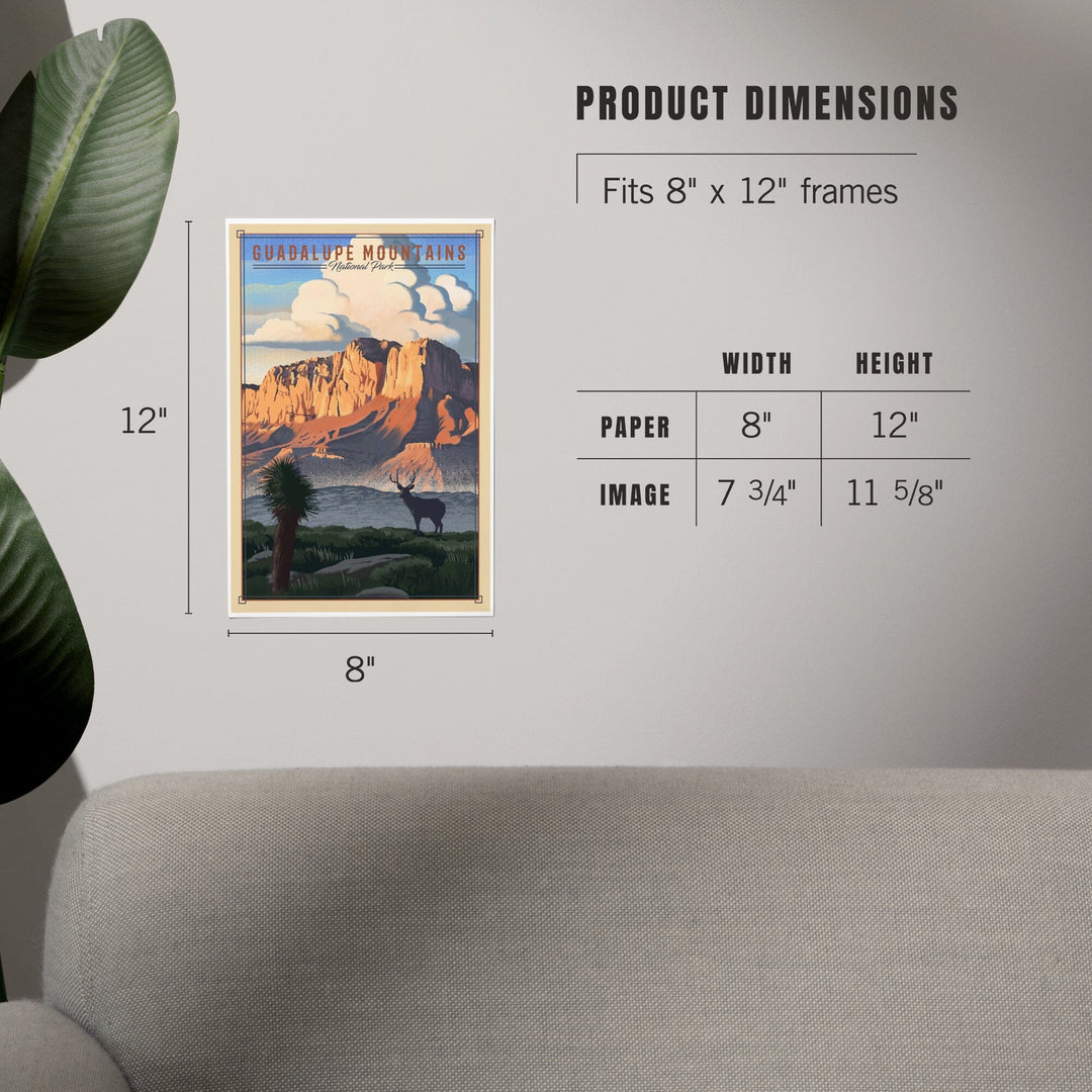 Guadalupe Mountains National Park, Texas, Lithograph National Park Series, Art & Giclee Prints - Lantern Press