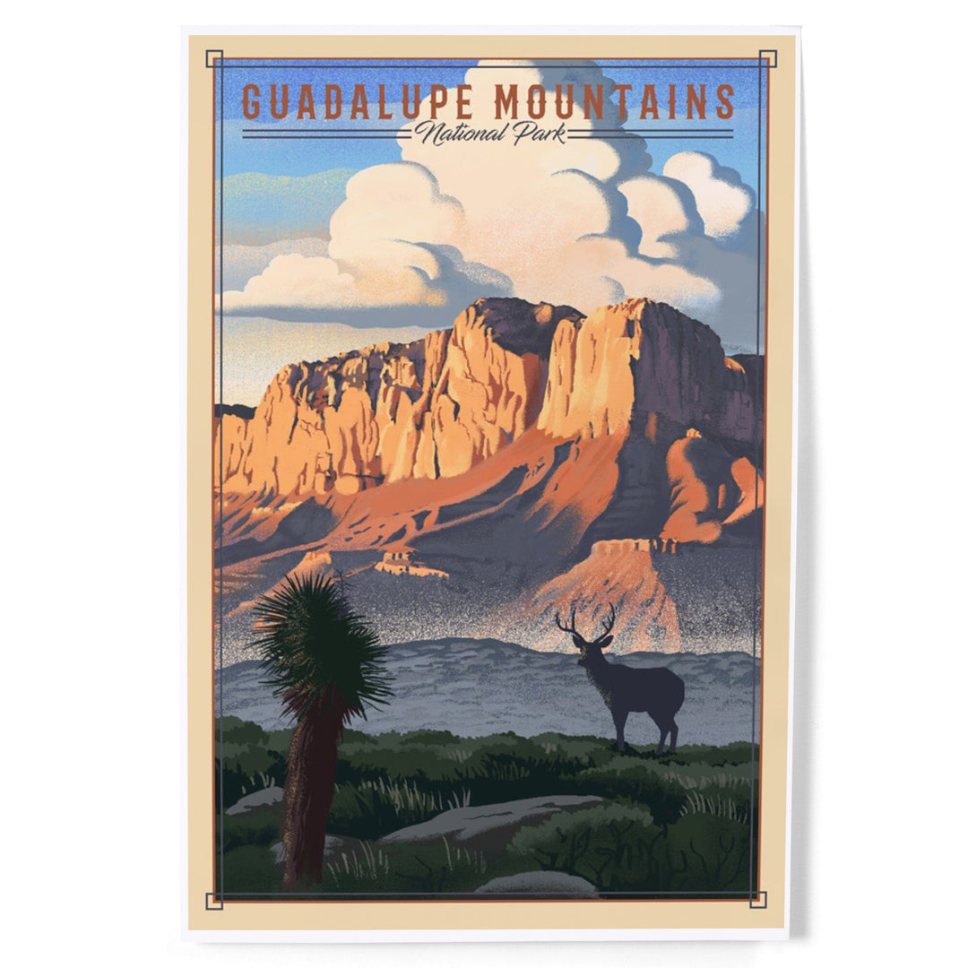 Guadalupe Mountains National Park, Texas, Lithograph National Park Series, Art & Giclee Prints - Lantern Press