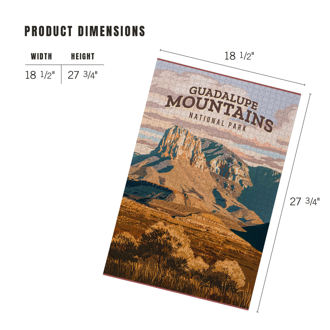 Guadalupe Mountains National Park, Texas, Painterly National Park Series, Jigsaw Puzzle Puzzle Lantern Press
