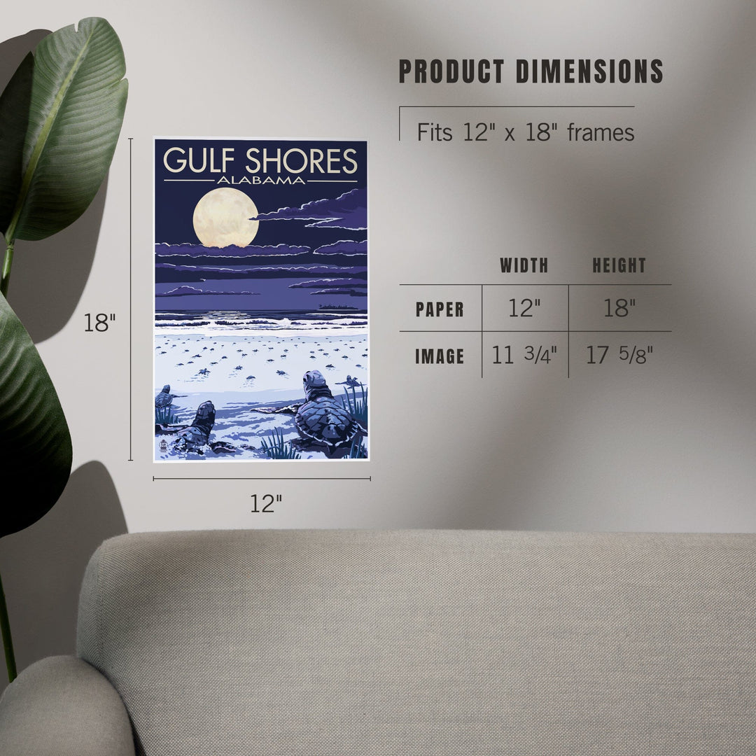 Gulf Shores, Alabama, Sea Turtles, Art & Giclee Prints - Lantern Press
