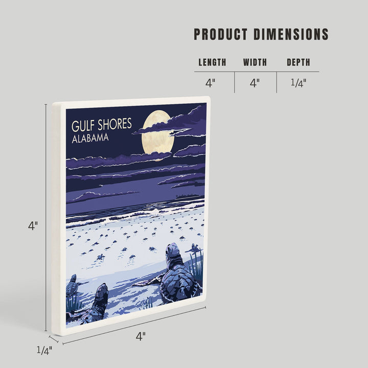 Gulf Shores, Alabama, Sea Turtles, Coasters Coasters Lantern Press